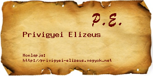 Privigyei Elizeus névjegykártya